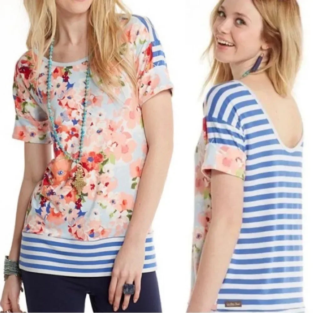 Matilda Jane | Bewitching Tidbit Top Happy & Free Floral Striped